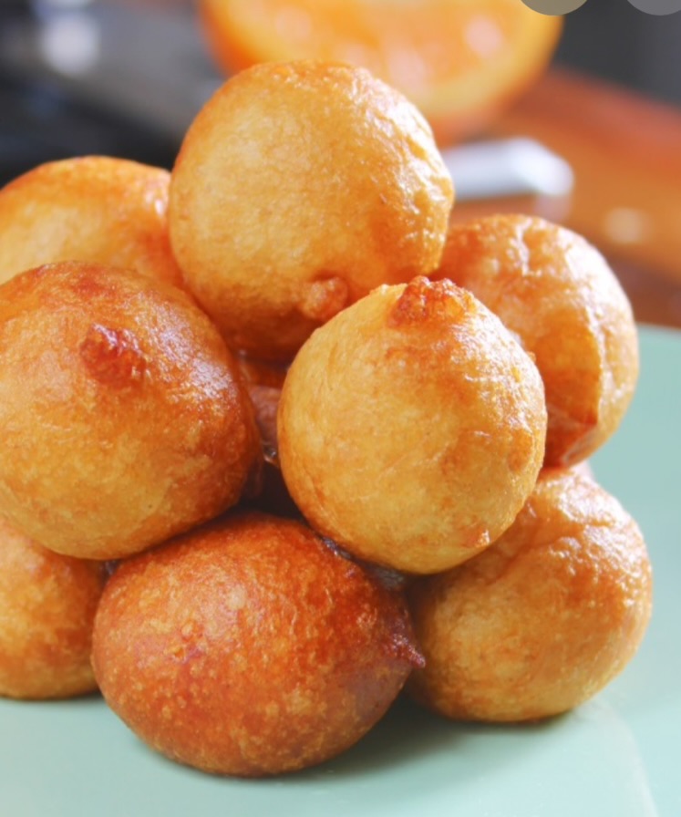 Crispy golden dough balls