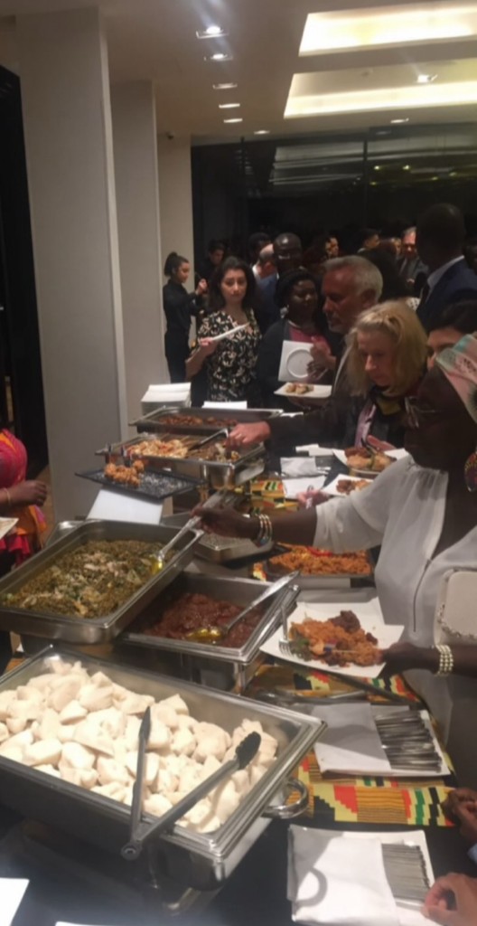 Guests serving themselves at buffet event