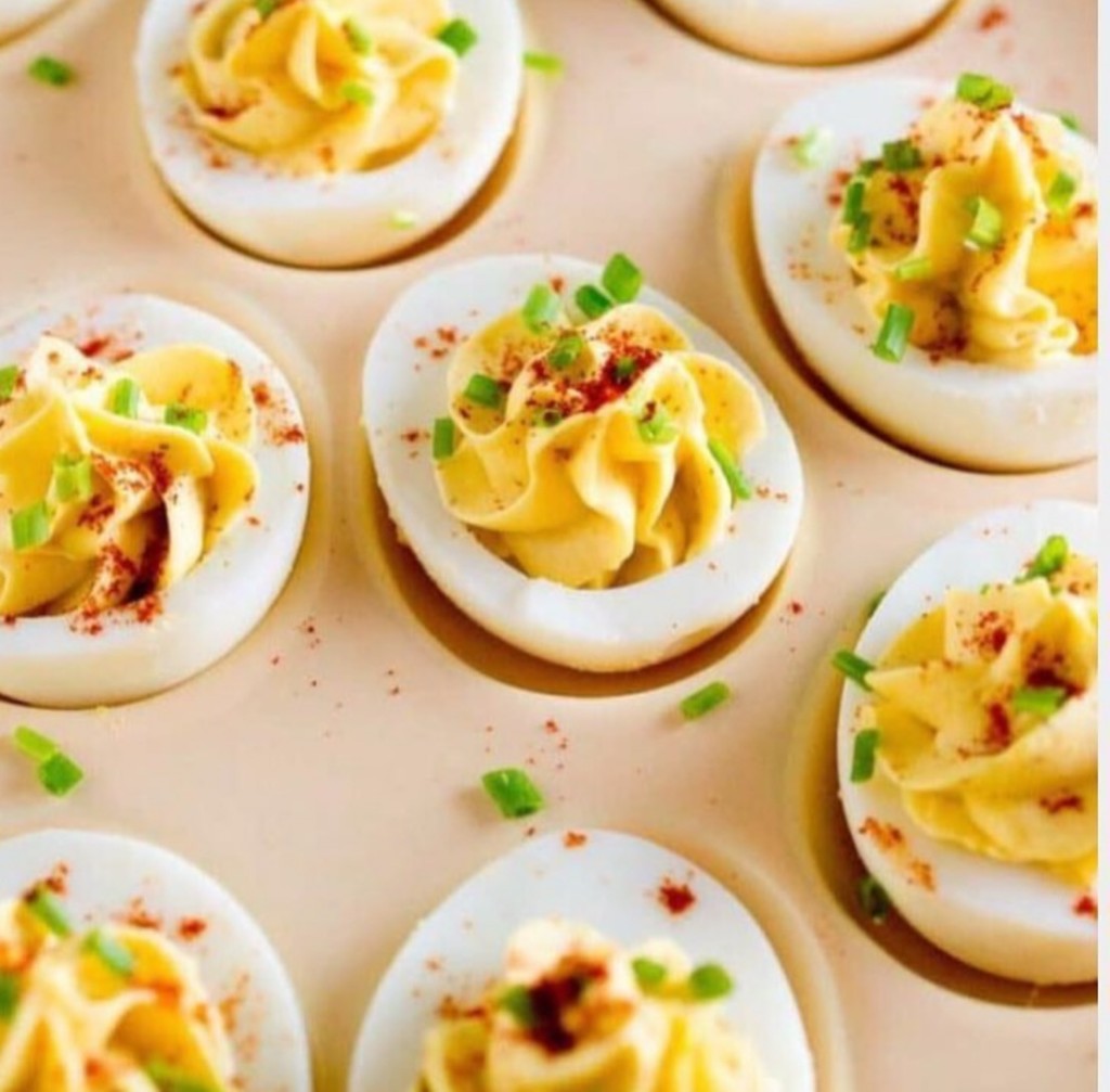 Deviled eggs appetizer selection