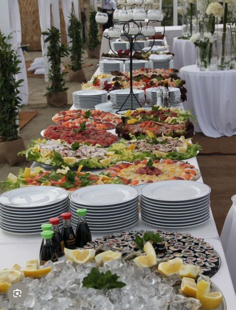 Luxury seafood display table at event